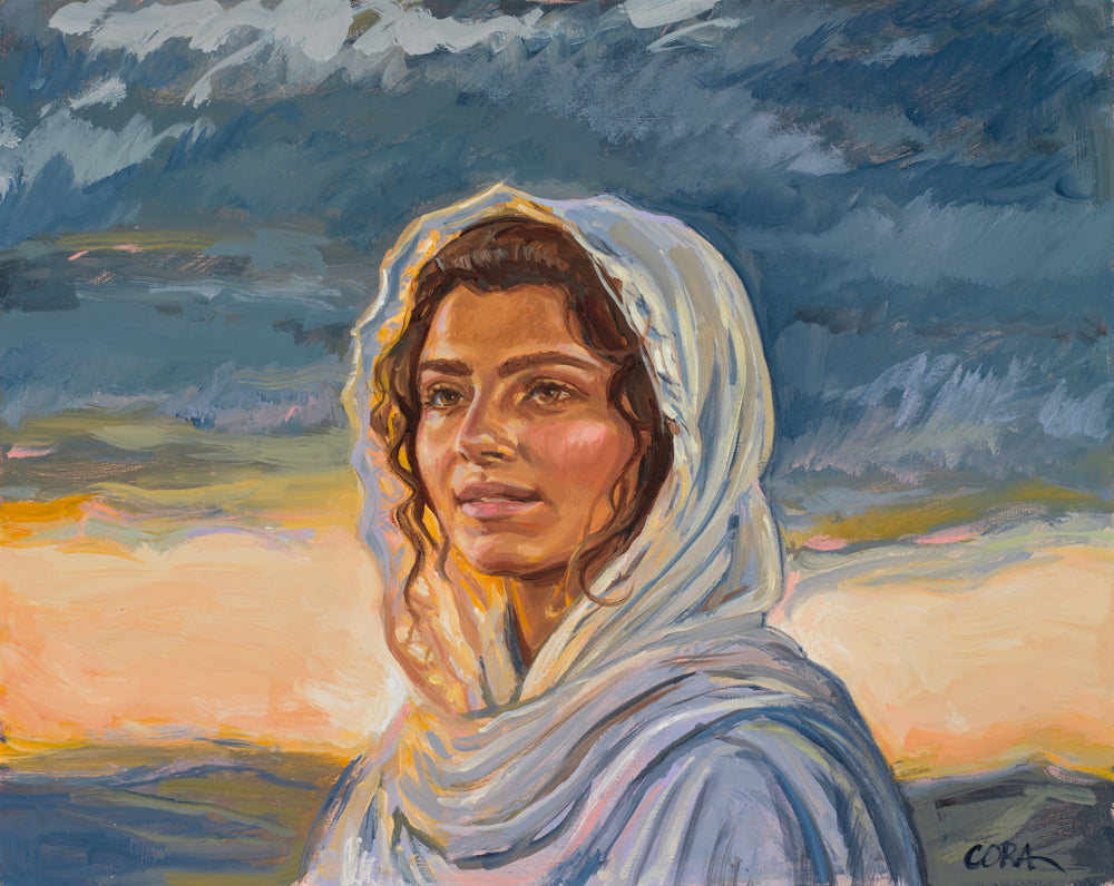 A portrait of Mary during golden hour.