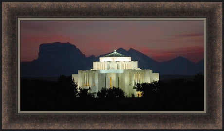 Cardston Temple - Chief Mountain Panorama by Hank deLespinasse