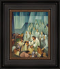 Jesus blessing children in America as angels watch.