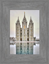 Salt Lake Temple - Snowfall Reflection