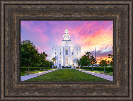 St. George Temple- Sunburst Sunset by Lance Bertola