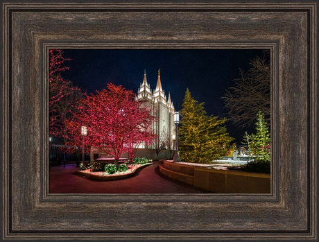 Salt Lake Temple - Christmas Pathway by Lance Bertola