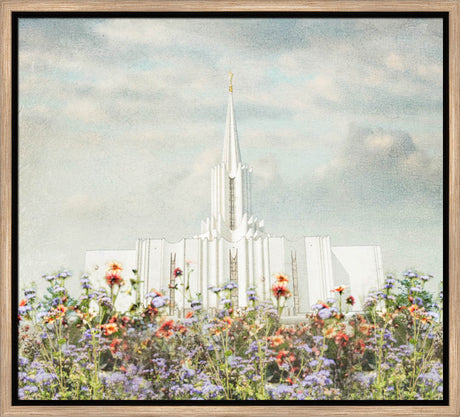 Jordan River Temple - Floral Pastel by Mandy Jane Williams