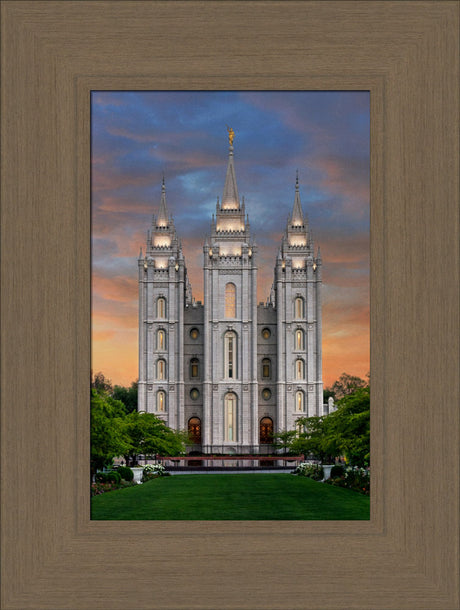 Salt Lake Temple - Orange Twilight by Robert A Boyd