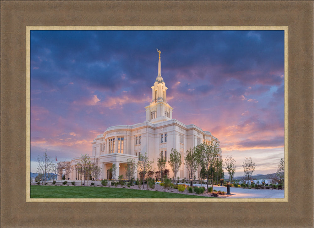 Payson Temple - Purple Sky by Robert A Boyd