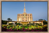 Seattle Temple - Sunset with Flowers