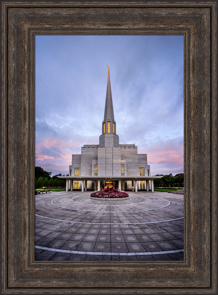 Preston Temple - Courtyard Sunrise
