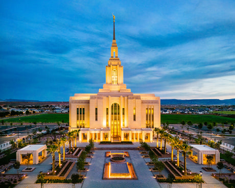 Red Cliffs Utah Temple - Evening Glow