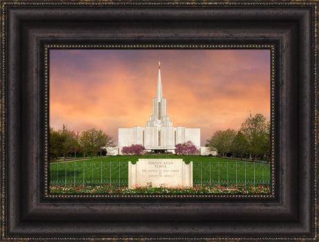 Jordan River Temple - Vibrant Sunrise Panoramic