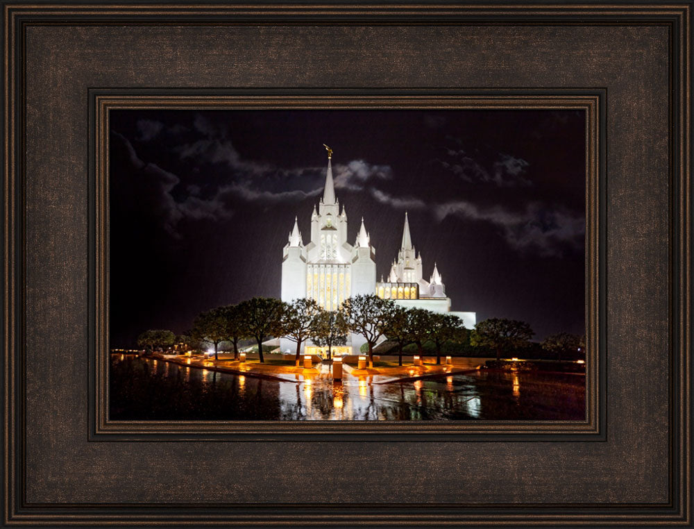 San Diego Temple - Rain Reflections