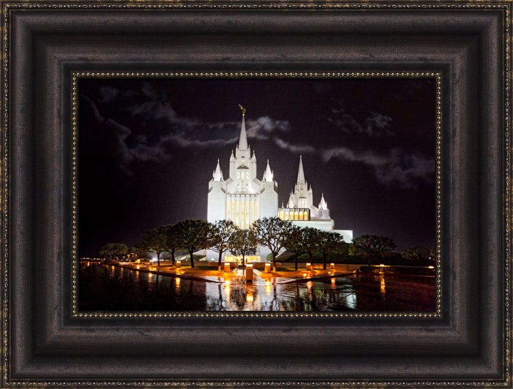 San Diego Temple - Rain Reflections