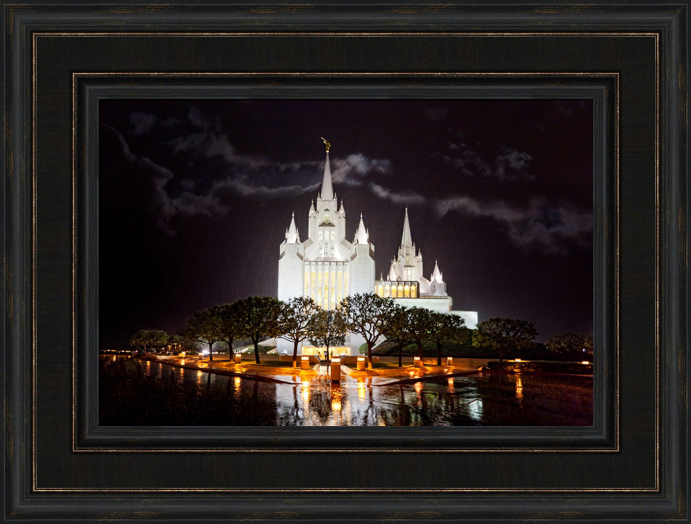 San Diego Temple - Rain Reflections