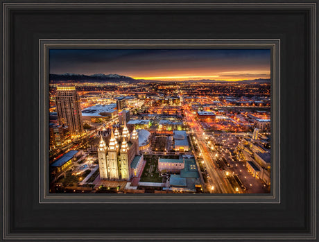 Salt Lake Temple - Sunset Cityscape