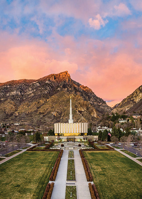 Provo Temple - Sunset Over the Mountain