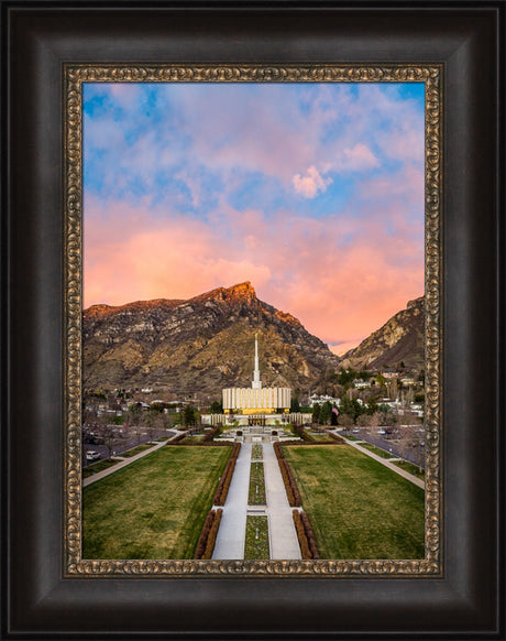 Provo Temple - Sunset Over the Mountain