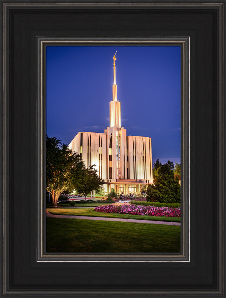 Seattle Temple - Sunset from the Front