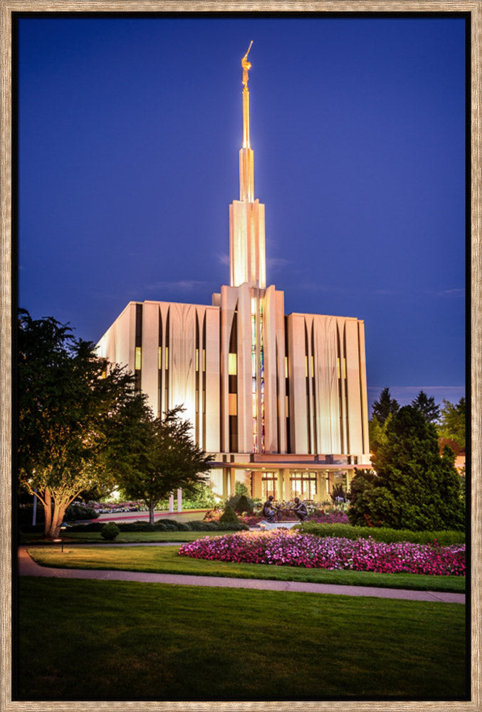 Seattle Temple - Sunset from the Front