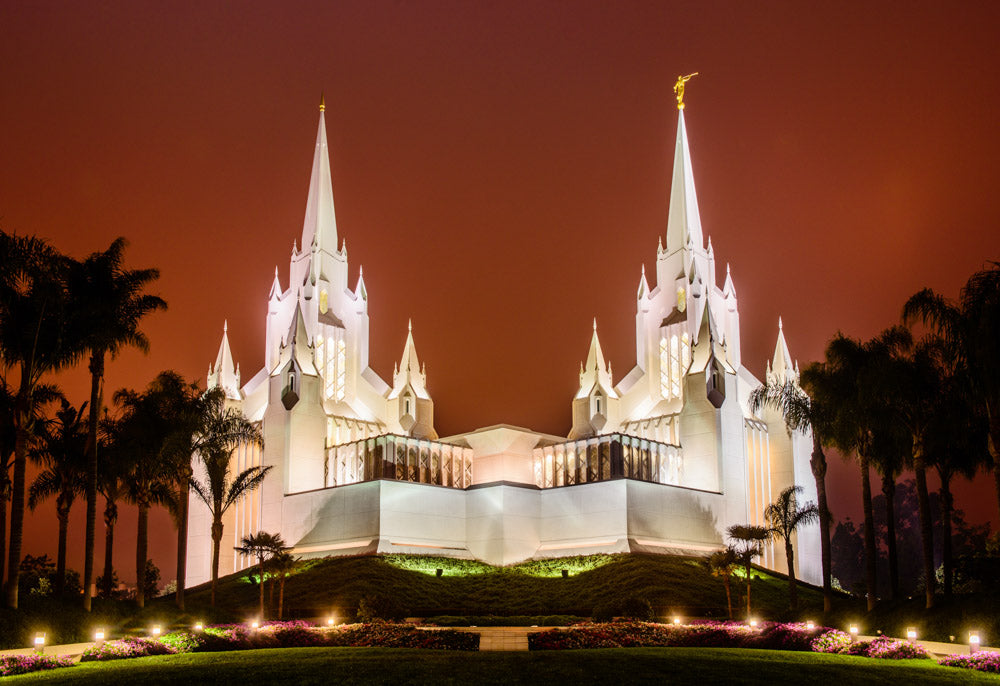 San Diego Temple - Sunset on Fire