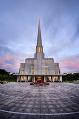 Preston Temple - Courtyard Sunrise