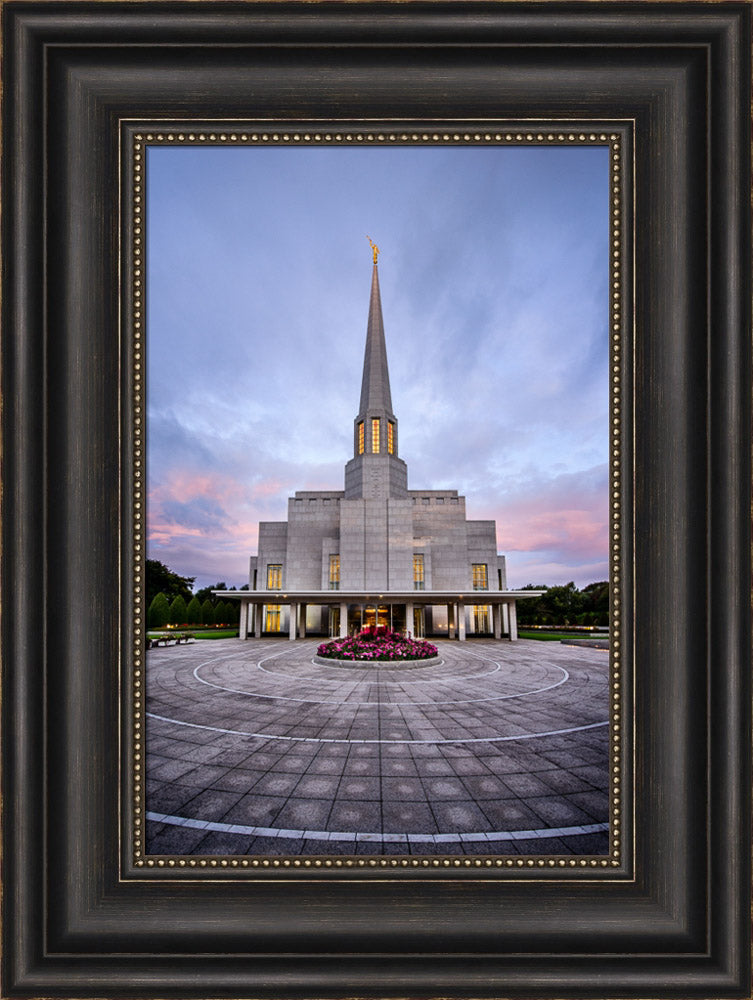 Preston Temple - Courtyard Sunrise