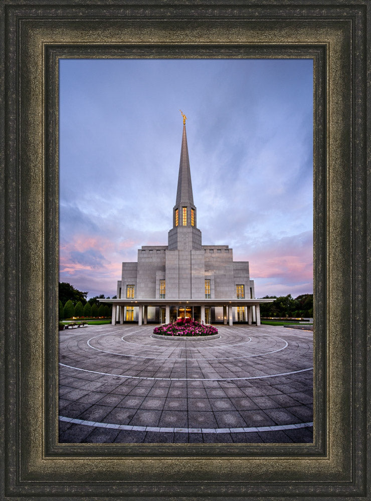 Preston Temple - Courtyard Sunrise