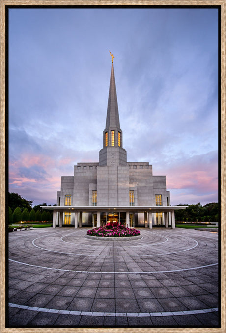 Preston Temple - Courtyard Sunrise