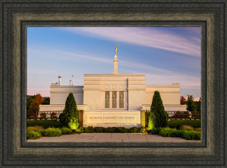Spokane Temple - Sign with Lights