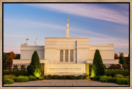 Spokane Temple - Sign with Lights
