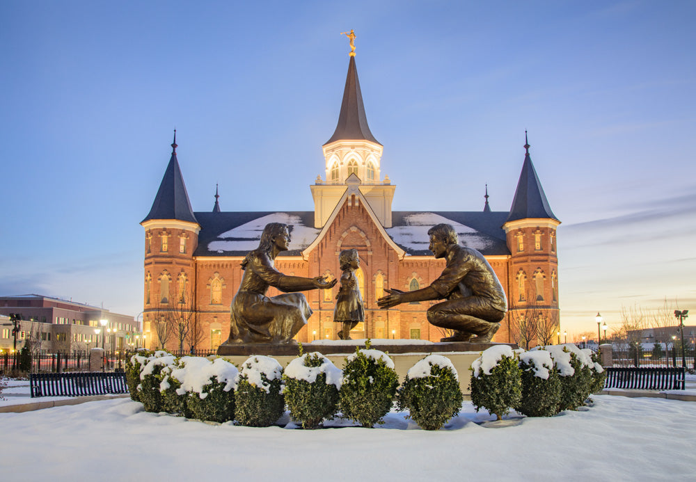 Provo City Center Temple - Statue in the Snow
